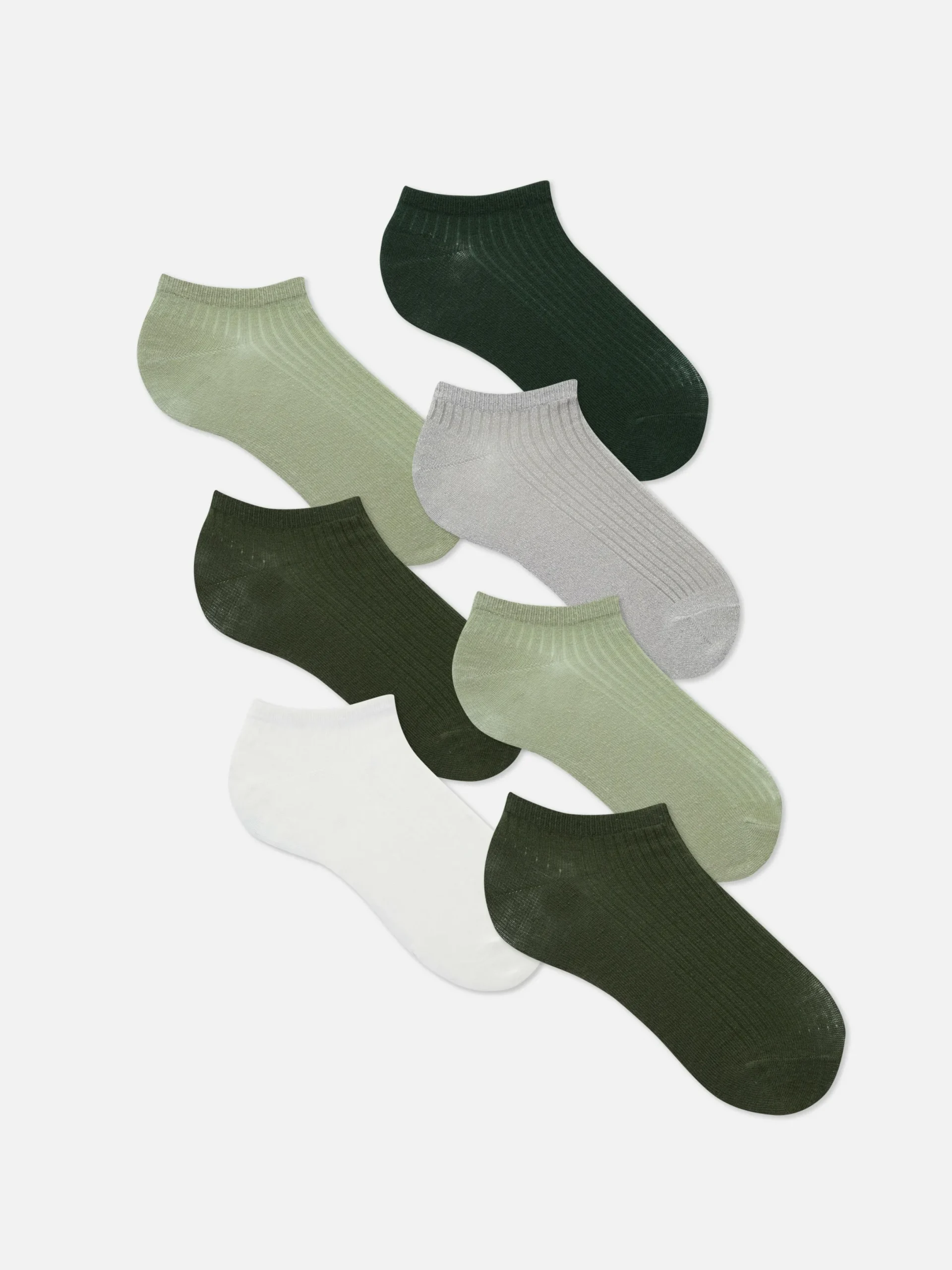 Socken|Primark Farblich Abgestimmte Söckchen, 7er-Pack Grün