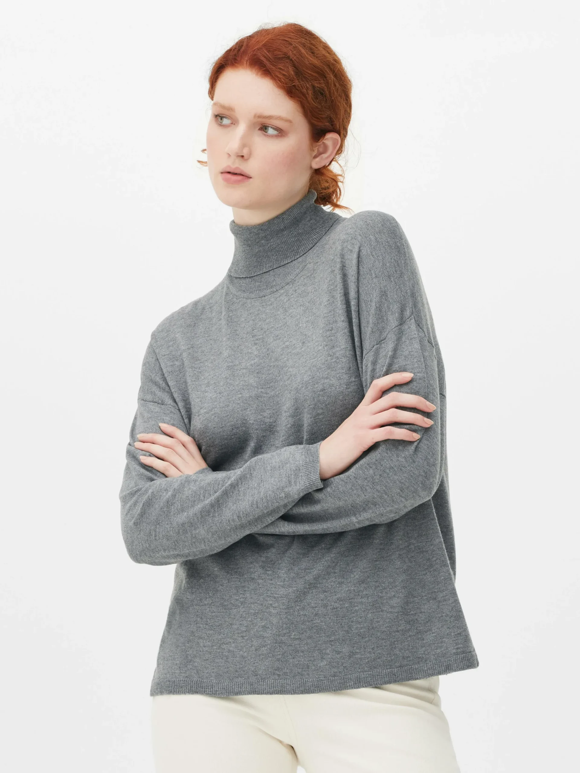Pullover Und Cardigans|Primark Feinstrickpullover Mit Rollkragen Grau meliert