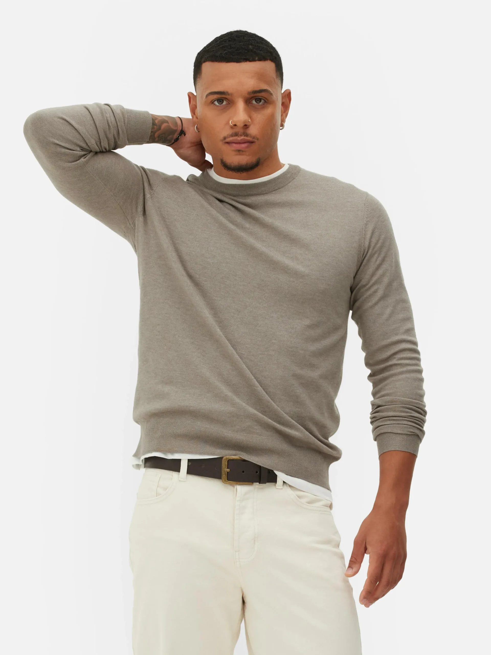 Pullover Und Cardigans|Primark Feinstrickpullover Mit Rundhalsausschnitt Naturfarben