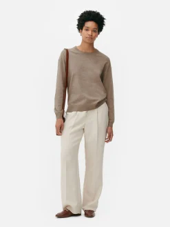 Pullover Und Cardigans|Primark Feinstrick-Rundhalspullover Taupefarben