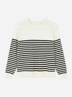 Pullover Und Cardigans|Primark Feinstrick-Rundhalspullover Weiß/Schwarz