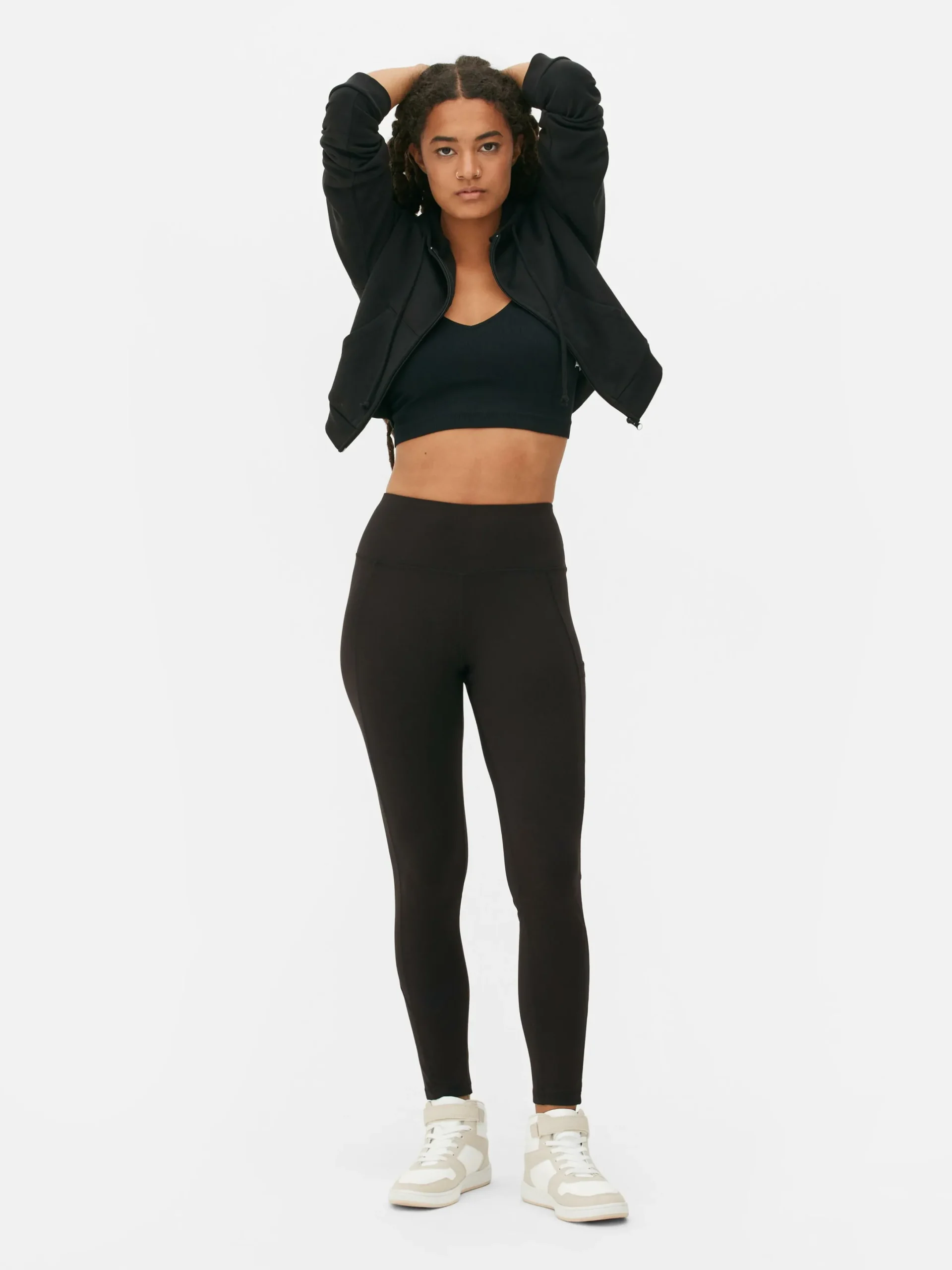 Fitnesskleidung Und Activewear|Primark Figurformende Performance-Leggings Mit Hohem Bund Schwarz