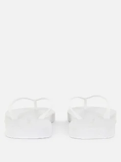 Flipflops Und Badesandalen|Primark Flache Basic Flipflops Weiß