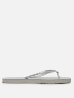 Flipflops Und Badesandalen|Primark Flache Basic Flipflops Silber