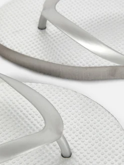 Flipflops Und Badesandalen|Primark Flache Basic Flipflops Silber