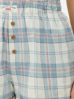 Schlafanzughosen|Primark Flanell-Schlafanzugshorts Mit Karomuster Blau