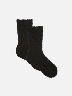Socken|Primark Flauschige Bouclé-Socken, 2er-Pack Schwarz