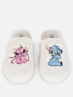 Hausschuhe|Hausschuhe|Primark Flauschige „Disney Stitch“ Hausschuhe Beige
