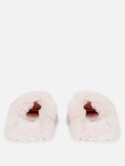 Hausschuhe|Hausschuhe|Primark Flauschige Hausschuhe Mit Doppelriemen Rosa