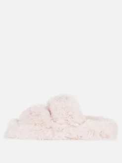 Hausschuhe|Hausschuhe|Primark Flauschige Hausschuhe Mit Doppelriemen Rosa