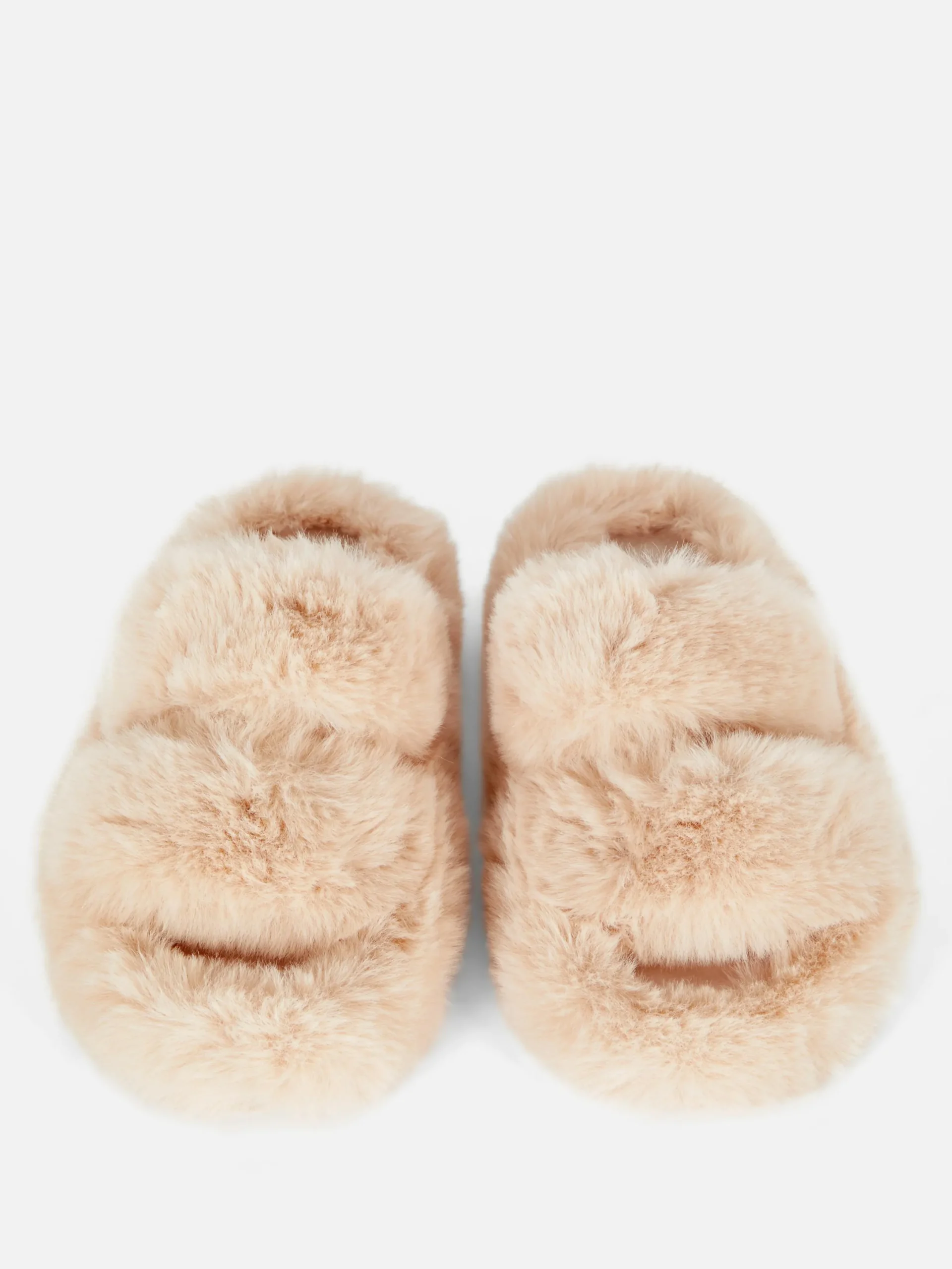 Hausschuhe|Hausschuhe|Primark Flauschige Hausschuhe Mit Doppelriemen Beige