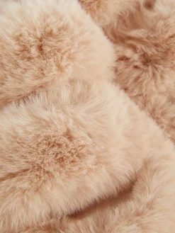 Hausschuhe|Hausschuhe|Primark Flauschige Hausschuhe Mit Doppelriemen Beige