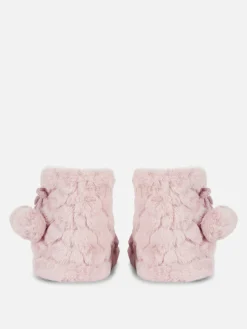 Hausschuhe|Primark Flauschige Hausstiefel Mit Bommeln Rosa