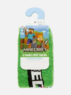 Socken|Primark Flauschige Minecraft-Socken, 2er-Pack Grün