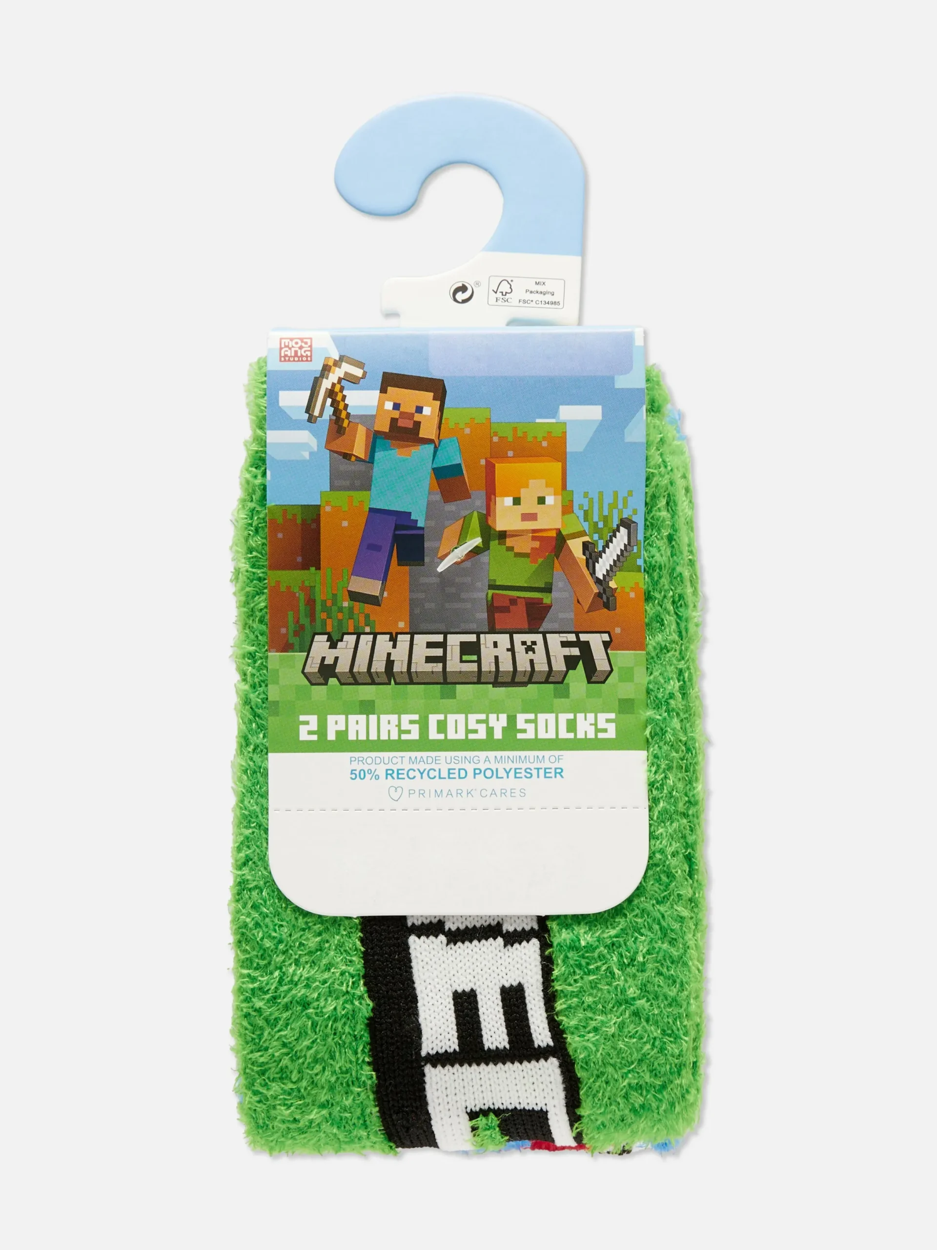Socken|Primark Flauschige Minecraft-Socken, 2er-Pack Grün
