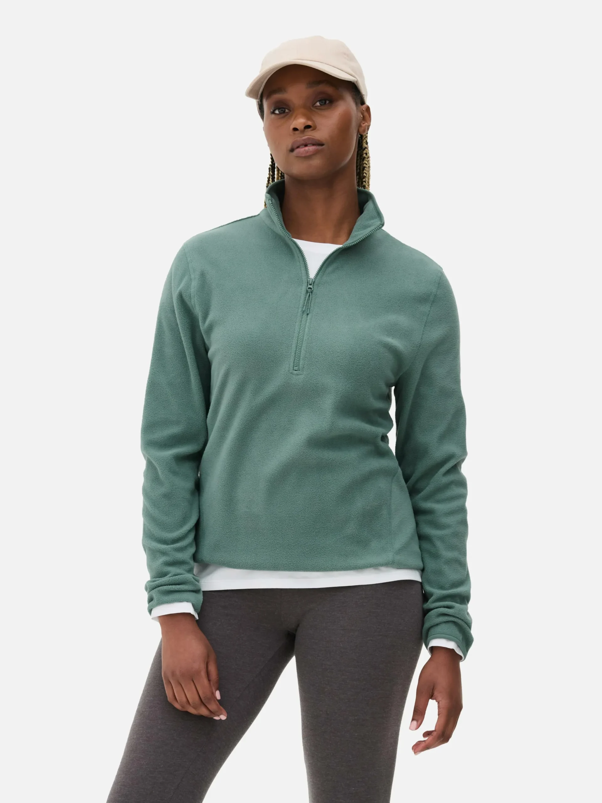 Pullover Und Cardigans|Primark Fleecejacke Mit Halbem Reißverschluss Grün