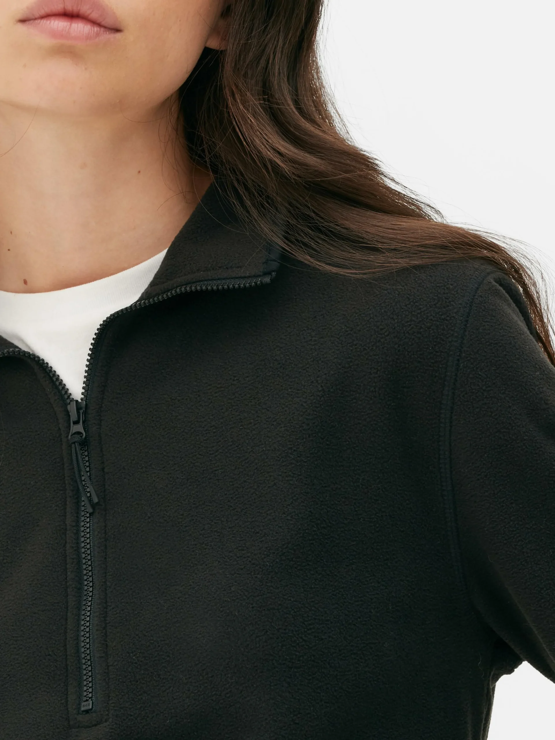 Pullover Und Cardigans|Primark Fleecejacke Mit Halbem Reißverschluss Schwarz