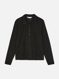 Pullover Und Cardigans|Primark Fleecejacke Mit Halbem Reißverschluss Schwarz