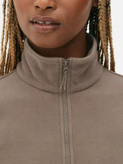 Pullover Und Cardigans|Primark Fleecejacke Mit Halbem Reißverschluss Taupefarben