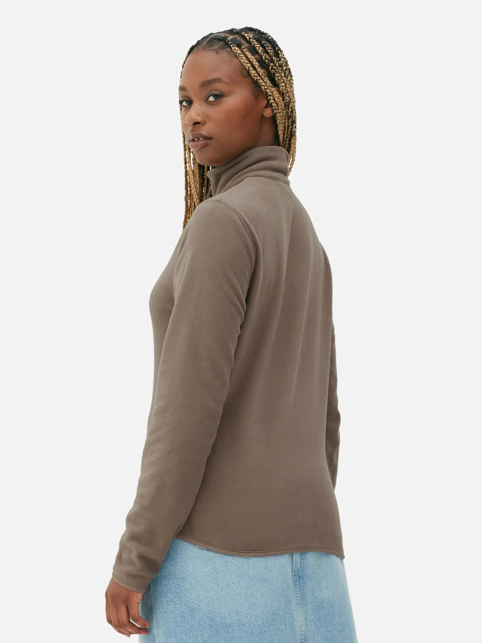 Pullover Und Cardigans|Primark Fleecejacke Mit Halbem Reißverschluss Taupefarben