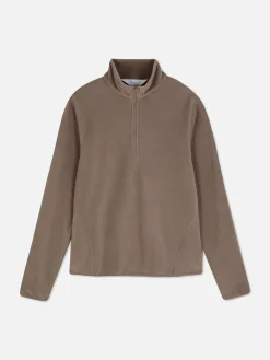 Pullover Und Cardigans|Primark Fleecejacke Mit Halbem Reißverschluss Taupefarben