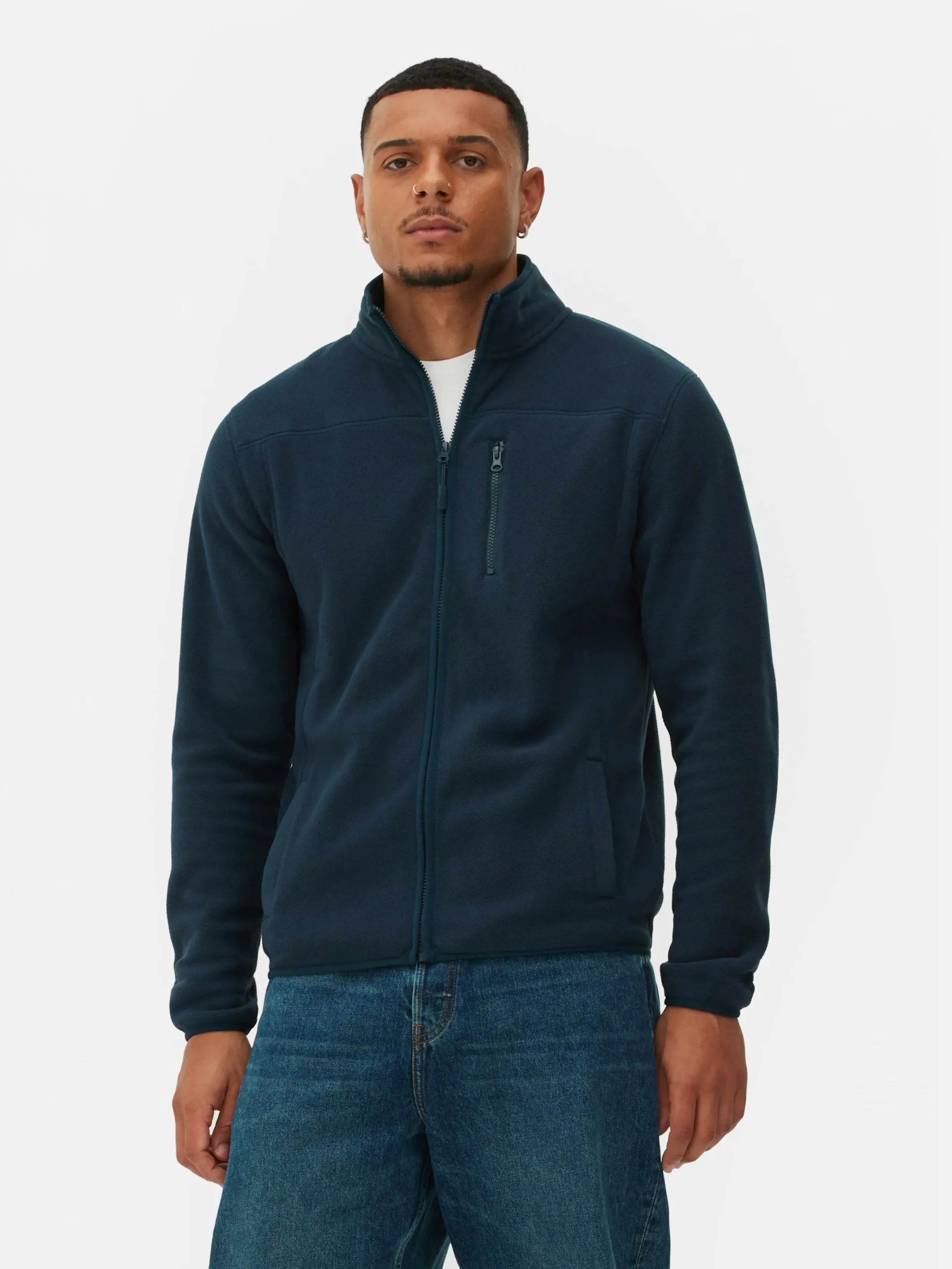 Jacken Und Mäntel|Primark Fleecejacke Mit Trichterkragen Und Reißverschluss Marineblau