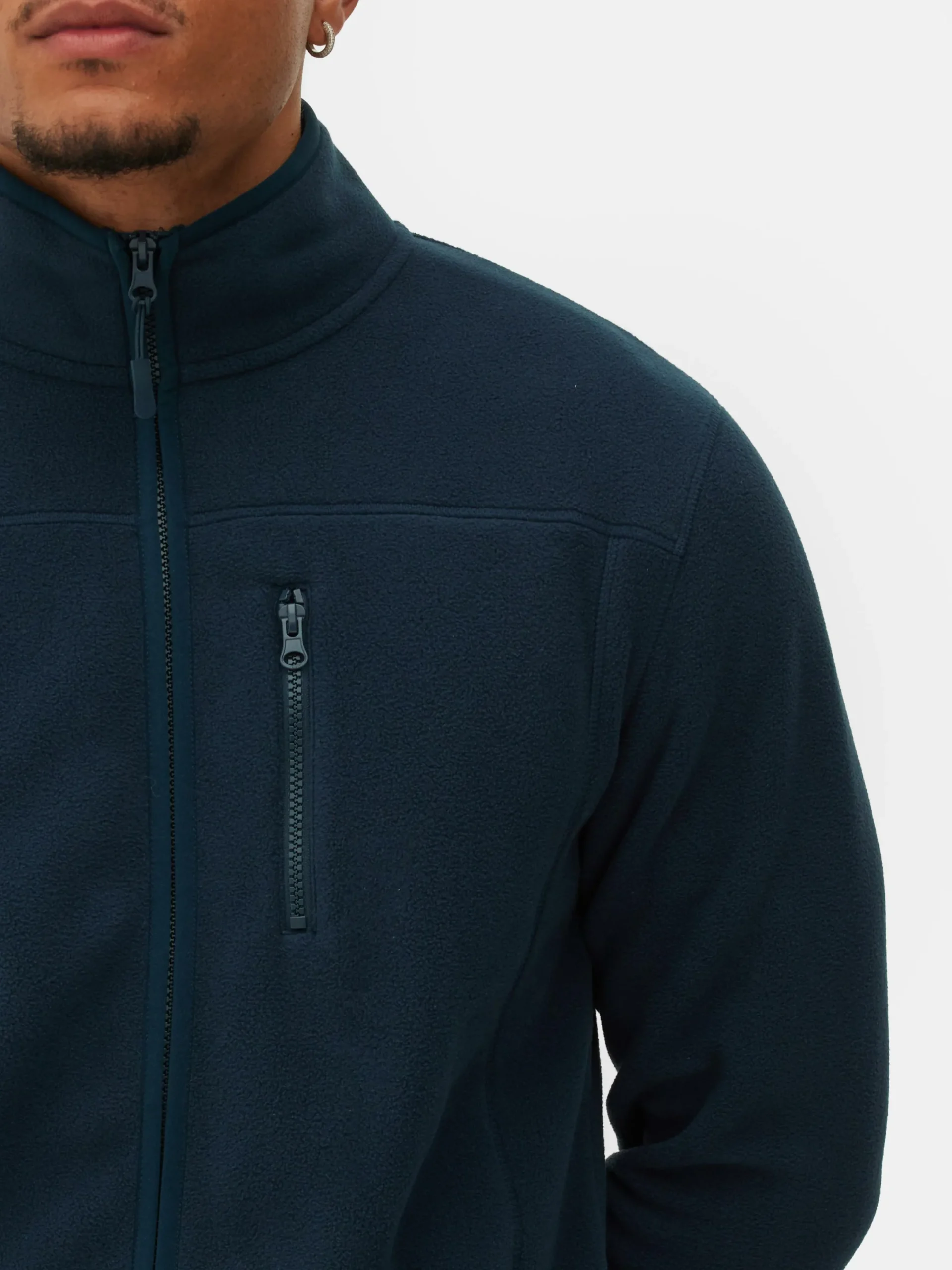 Jacken Und Mäntel|Primark Fleecejacke Mit Trichterkragen Und Reißverschluss Marineblau