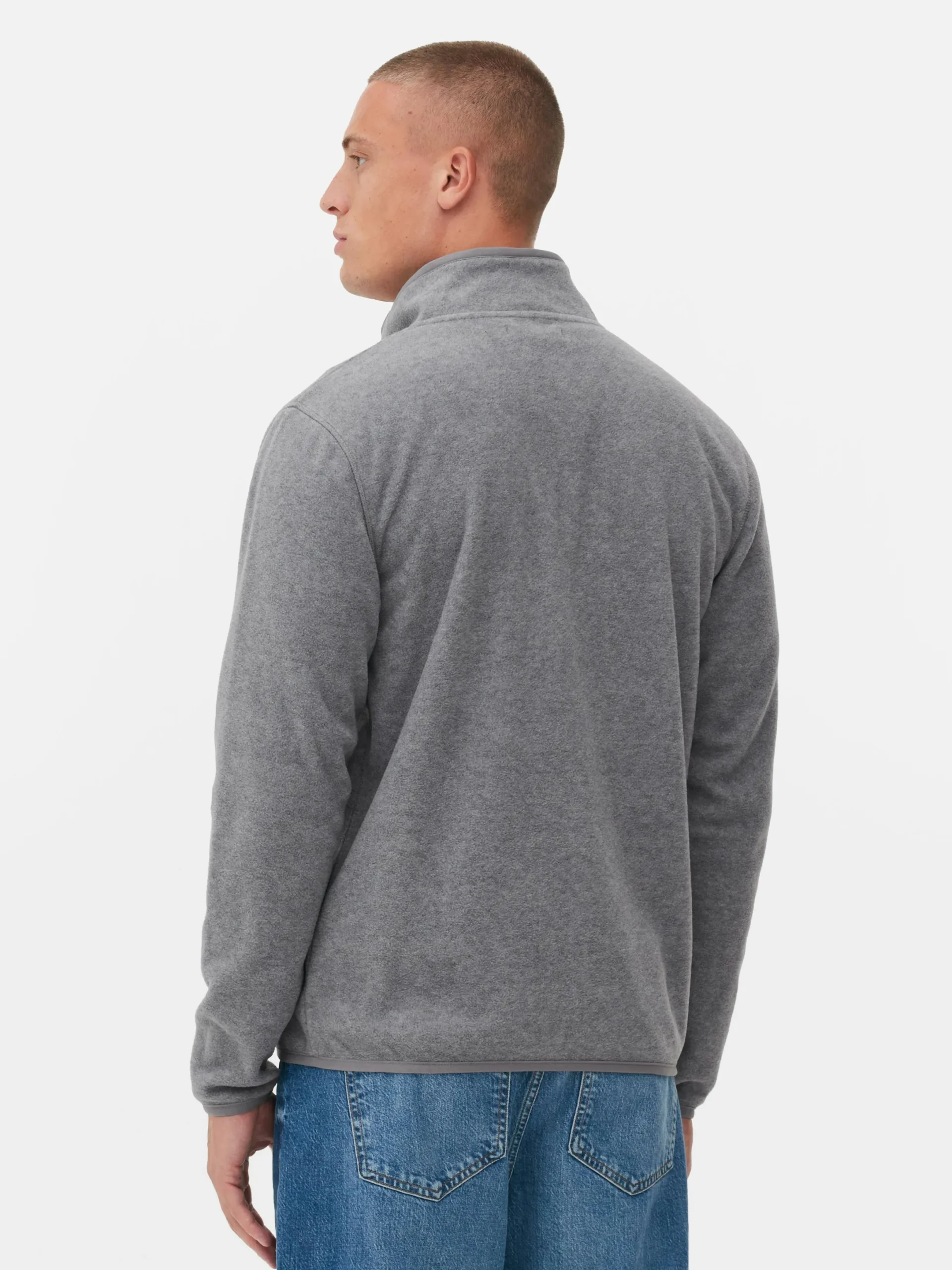 Jacken Und Mäntel|Primark Fleecejacke Mit Trichterkragen Und Reißverschluss Grau meliert