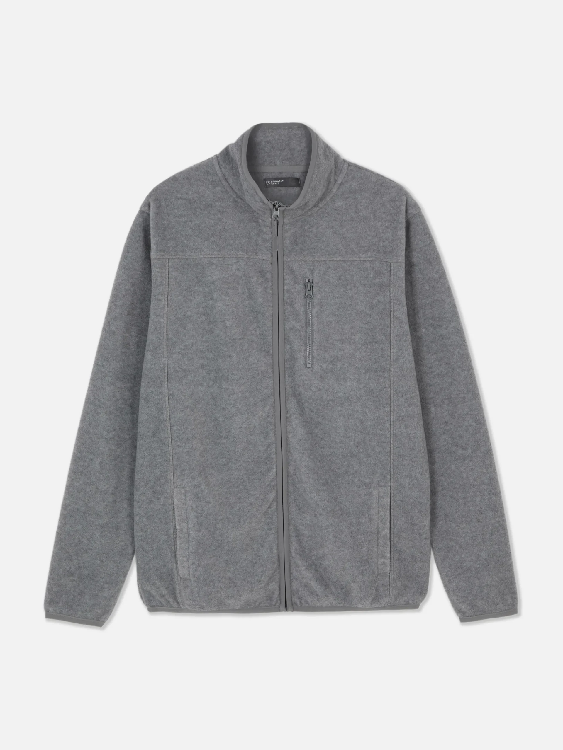 Jacken Und Mäntel|Primark Fleecejacke Mit Trichterkragen Und Reißverschluss Grau meliert