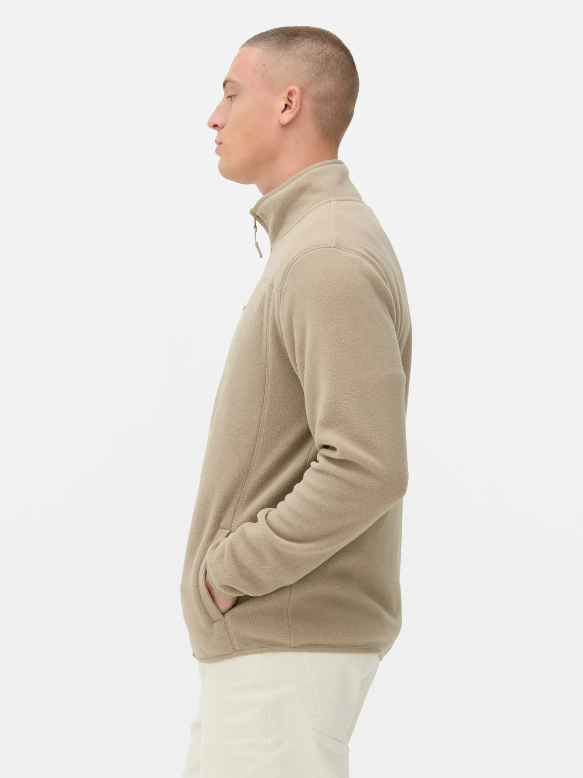 Jacken Und Mäntel|Primark Fleecejacke Mit Trichterkragen Und Reißverschluss Steinfarben