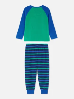 Schlafanzüge Und Nachtwäsche|Primark Fleece-Schlafanzug Mit Dinosaurier-Print Grün