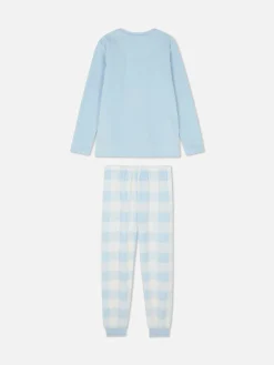 Schlafanzüge Und Nachtwäsche|Primark Fleece-Schlafanzug Mit Popcorn-Motiv Blau