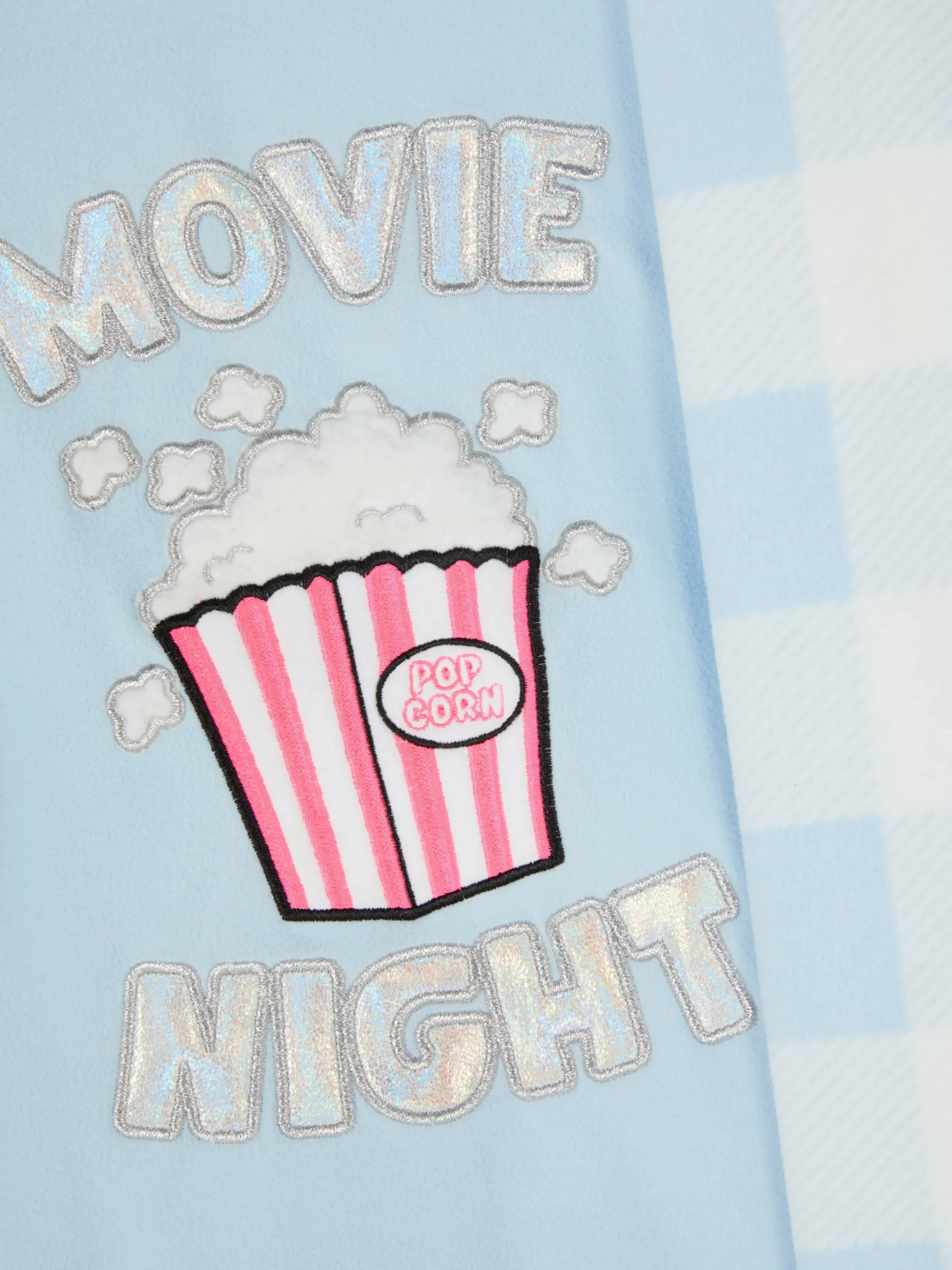Schlafanzüge Und Nachtwäsche|Primark Fleece-Schlafanzug Mit Popcorn-Motiv Blau