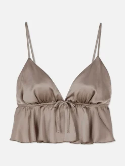 Bhs|Primark Fließender Bralette-BH Aus Satin Taupefarben