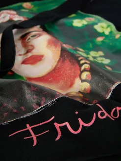 Reiseaccessoires|Primark „Frida Kahlo“ Tragetasche Schwarz