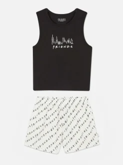 Schlafanzüge|Primark „Friends“ Schlafanzug Mit Trägertop Schwarz