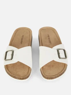 Sandalen|Primark Fußbettsandalen Mit Schnallenriemen Weiß