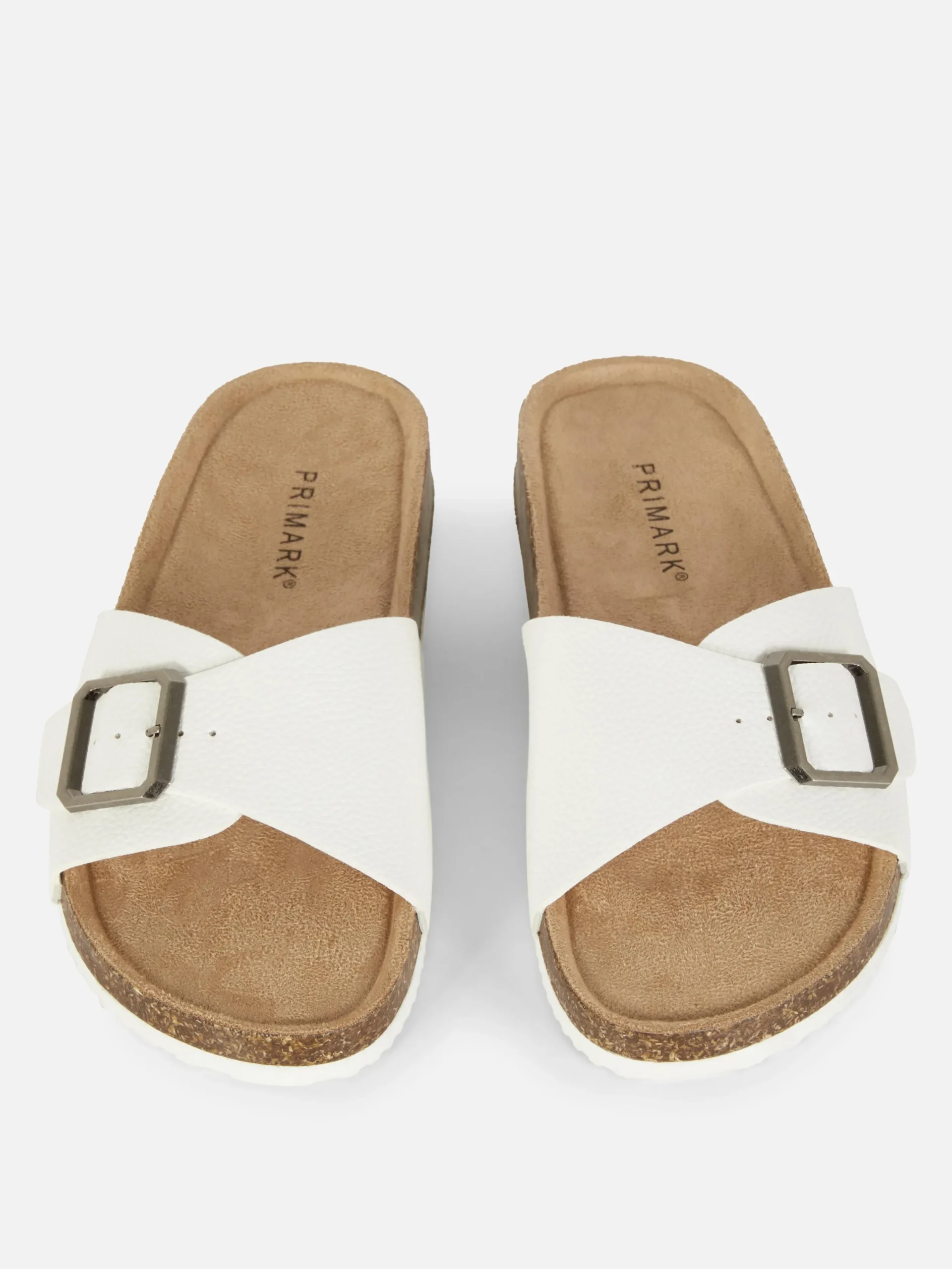 Sandalen|Primark Fußbettsandalen Mit Schnallenriemen Weiß