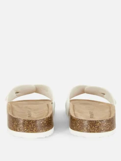 Sandalen|Primark Fußbettsandalen Mit Schnallenriemen Weiß