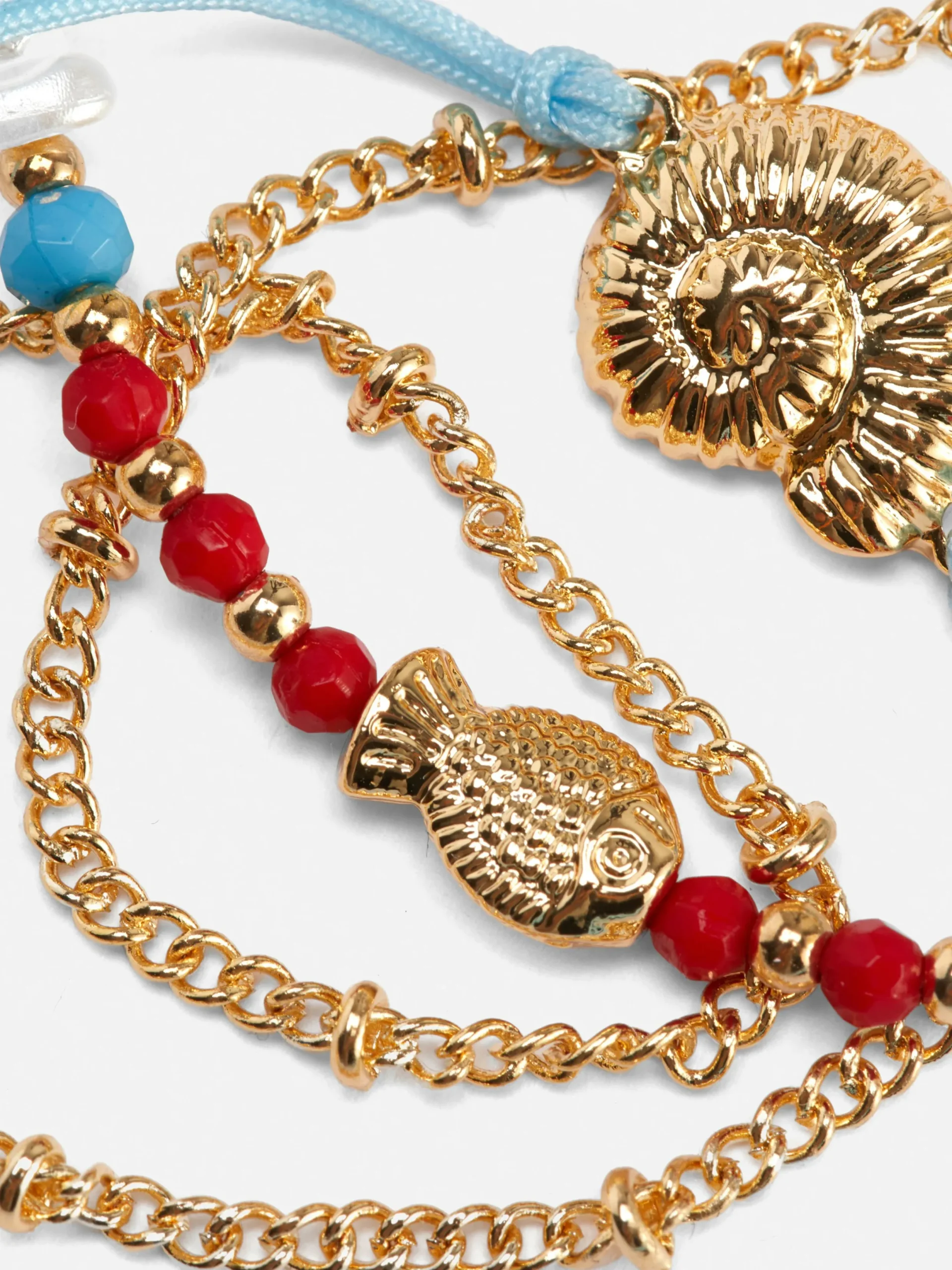 Schmuck|Primark Fußkettchen Mit Muschelanhänger, 3er-Pack Blau
