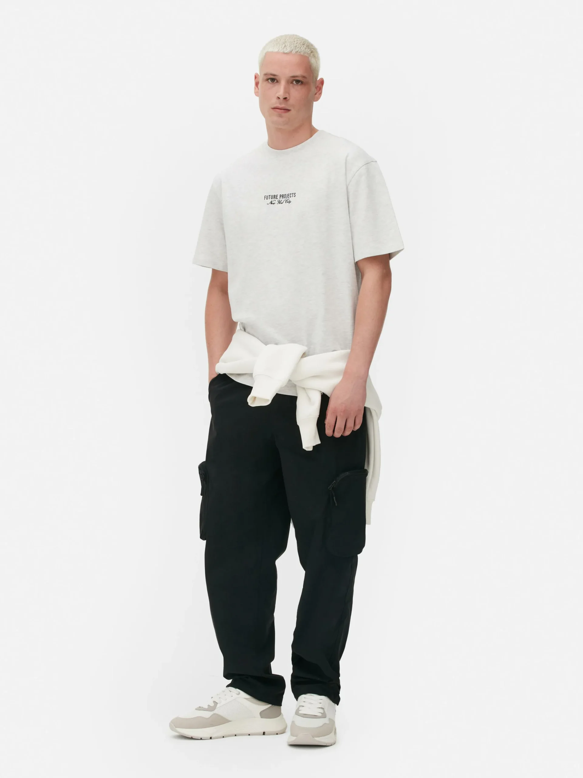 Tops Und T-Shirts|Primark „Future Projects“ T-Shirt Mit Stickerei Grau meliert