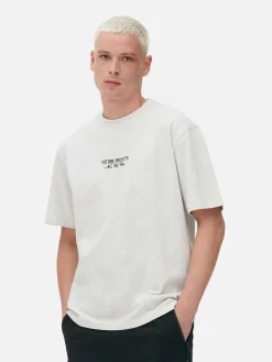 Tops Und T-Shirts|Primark „Future Projects“ T-Shirt Mit Stickerei Grau meliert