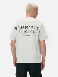 Tops Und T-Shirts|Primark „Future Projects“ T-Shirt Mit Stickerei Grau meliert