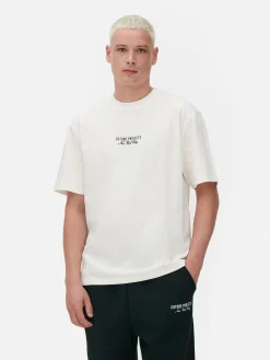 Tops Und T-Shirts|Primark „Future Projects“ T-Shirt Mit Stickerei Ecrufarben
