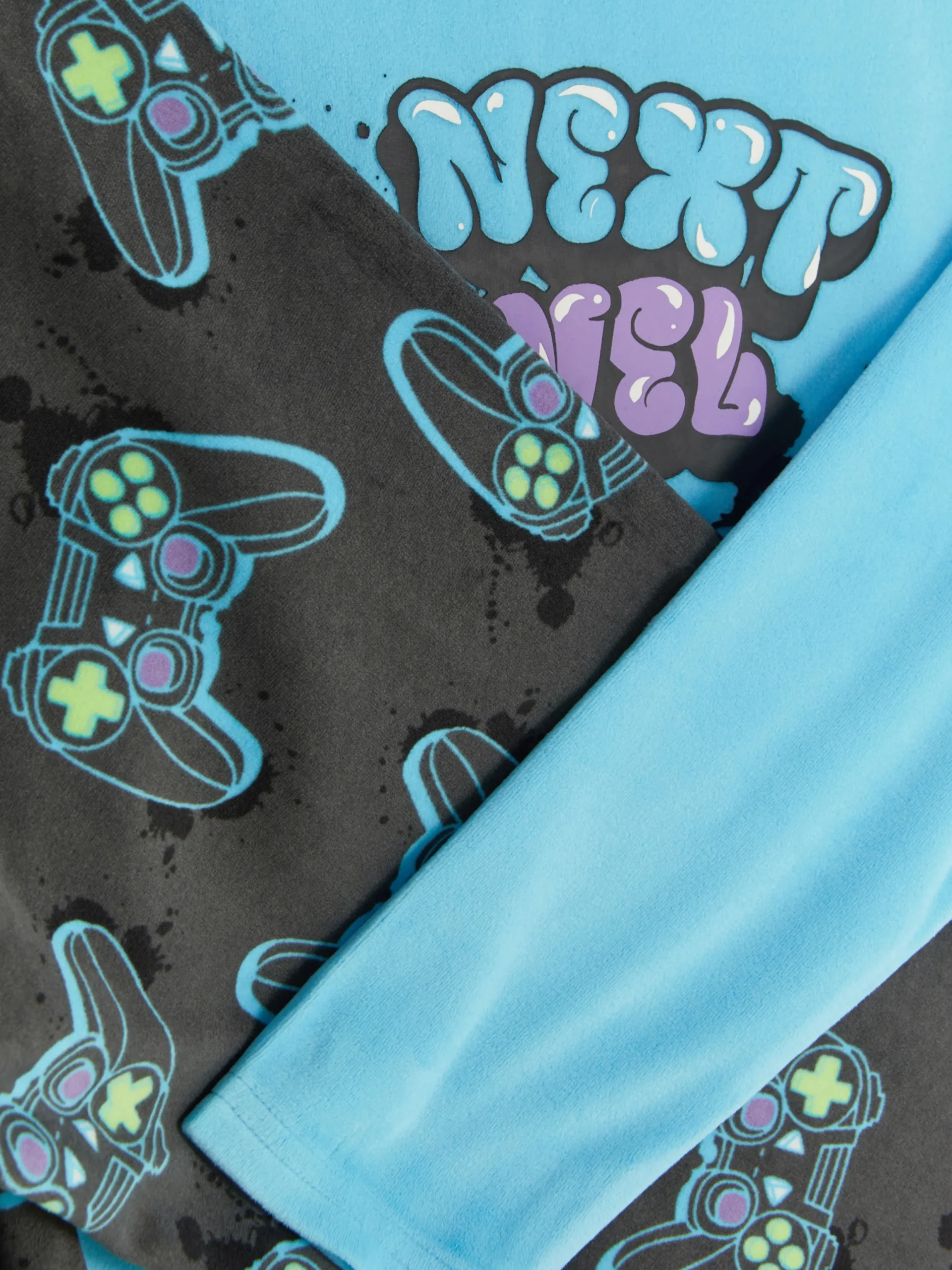 Schlafanzüge Und Nachtwäsche|Primark „Game Controller“ Schlafanzug Aus T-Shirt Und Hose Blau