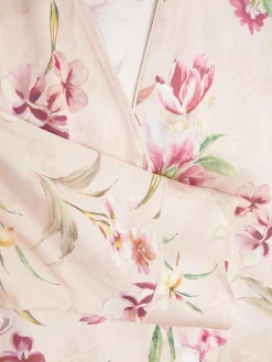 Schlafanzugoberteile|Primark Geblümtes Satin-Nachthemd Mit V-Ausschnitt Rosa