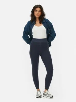 Strumpfhosen|Denim|Primark Gefütterte Leggings Aus Samt Im Denim-Look Marineblau