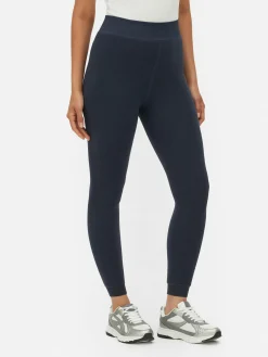 Strumpfhosen|Denim|Primark Gefütterte Leggings Aus Samt Im Denim-Look Marineblau