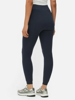 Strumpfhosen|Denim|Primark Gefütterte Leggings Aus Samt Im Denim-Look Marineblau