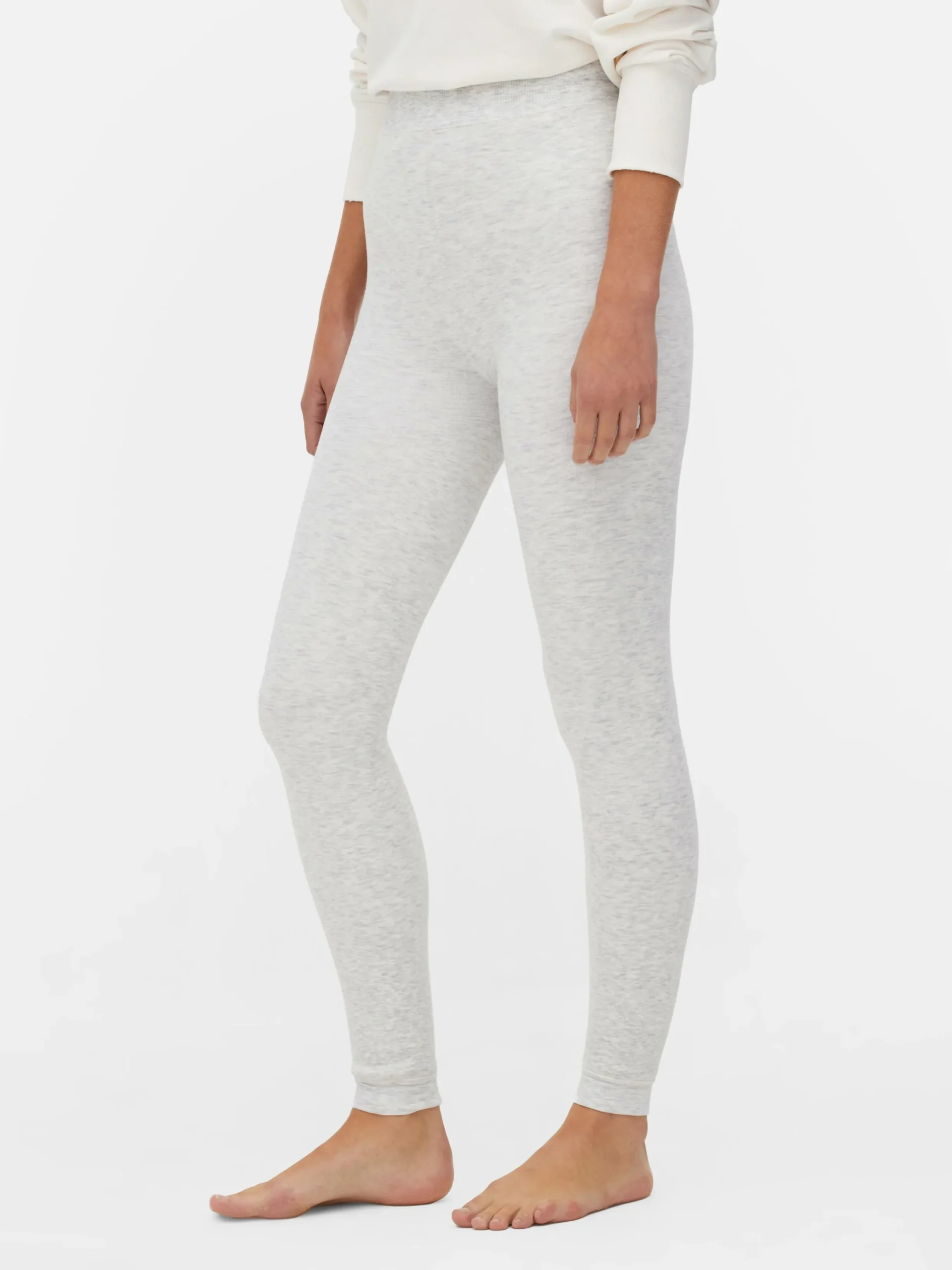 Strumpfhosen|Hosen Und Leggings|Primark Gefütterte, Melierte Leggings Aus Samt Grau meliert